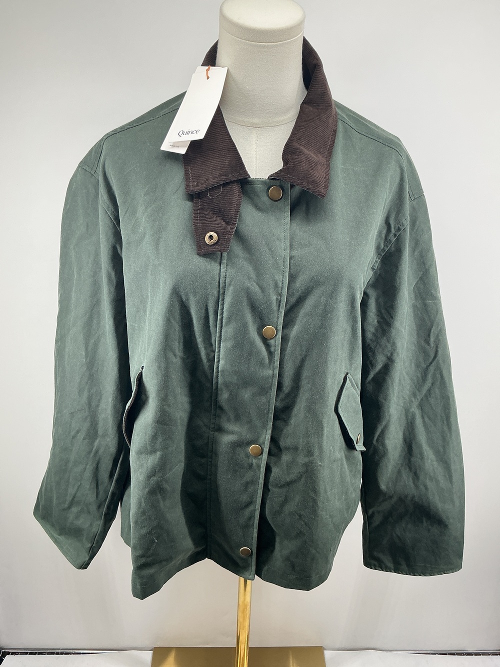 Organic Waxed Cotton Cropped Barn Jacket